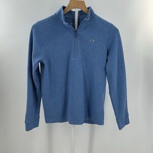 Vineyard Vines Kids Quarter Zip Pullover Blue Youth Large 16 Preppy Whale Logo
